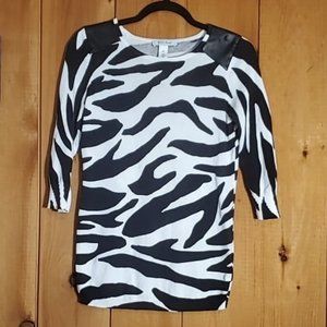 White House Black Market Zebra Print Sweater XS